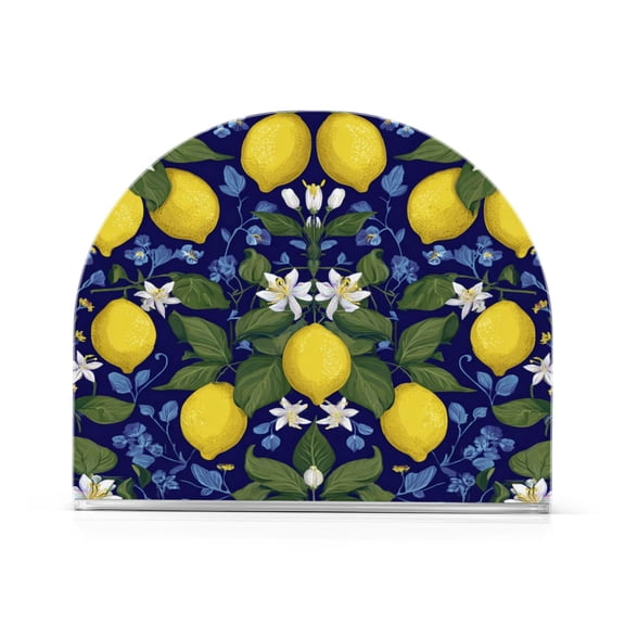 Napkin Holder for Table Kitchen Paper Tissue Organization Standing Paper Napkin Storage Lemon Pattern