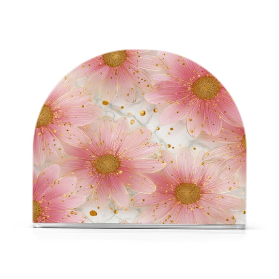 Napkin Holder for Table Kitchen Paper Tissue Organization Standing Paper Napkin Storage Light Pink Daisies