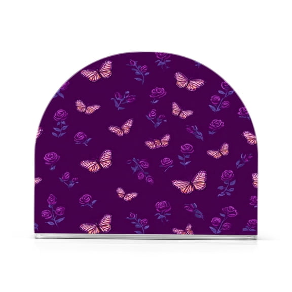 Napkin Holder for Table Kitchen Paper Tissue Organization Standing Paper Napkin Storage Little Butterfly and Rose