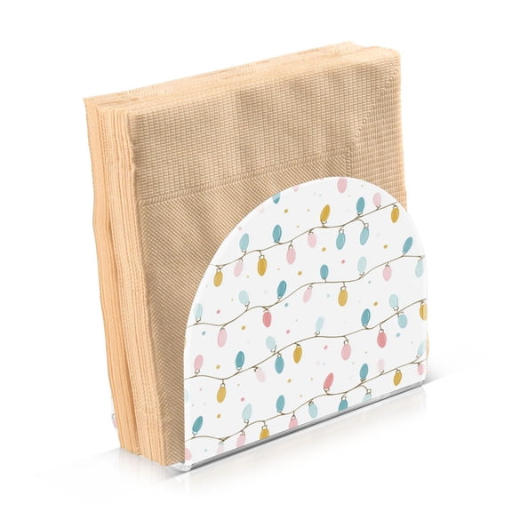 Napkin Holder for Table Kitchen Paper Tissue Organization Standing Paper Napkin Storage Minimalist Christmas Lights Pattern