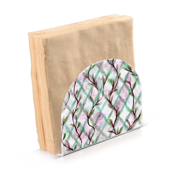Napkin Holder for Table Kitchen Paper Tissue Organization Standing Paper Napkin Storage Mint Green Vines