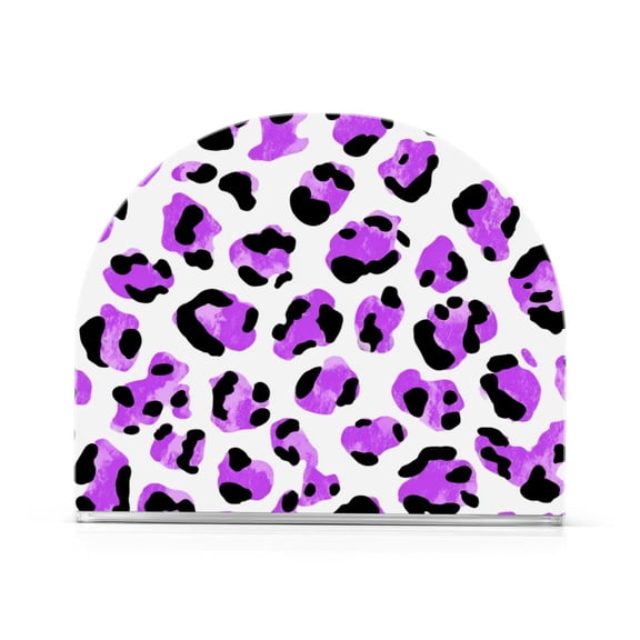 Napkin Holder for Table Kitchen Paper Tissue Organization Standing Paper Napkin Storage Neon Purple Leopard Print