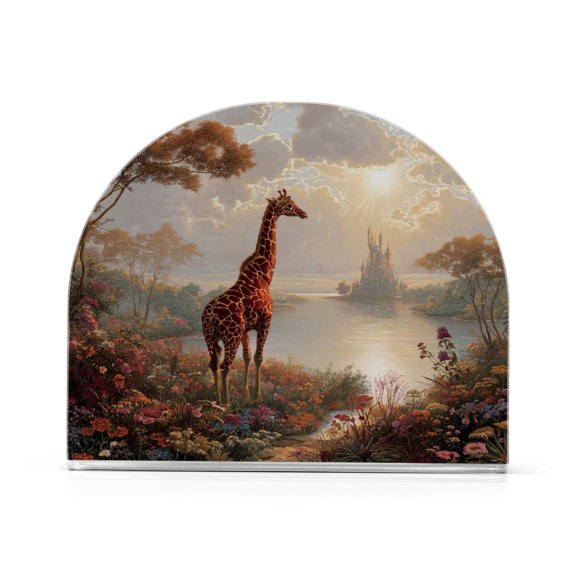 Napkin Holder for Table Kitchen Paper Tissue Organization Standing Paper Napkin Storage Oil Painting Of Giraffe