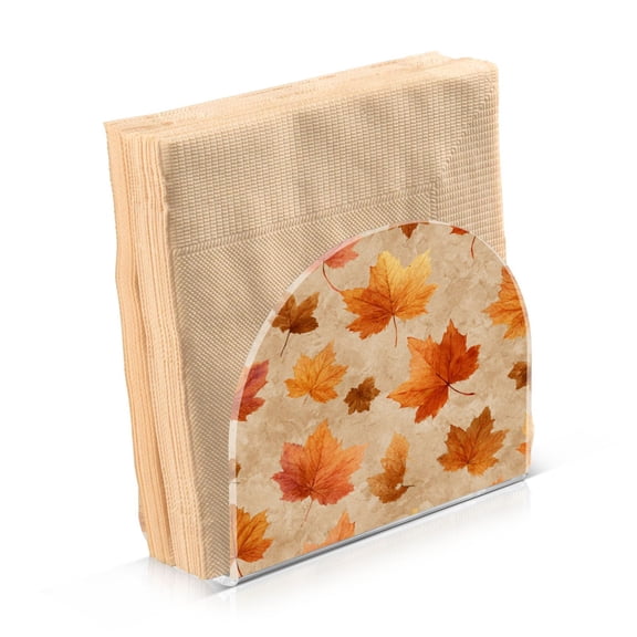 Napkin Holder for Table Kitchen Paper Tissue Organization Standing Paper Napkin Storage Orange Autumn Leaves Pattern