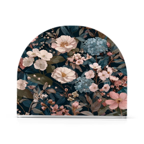 Napkin Holder for Table Kitchen Paper Tissue Organization Standing Paper Napkin Storage Pale Pink Flowers