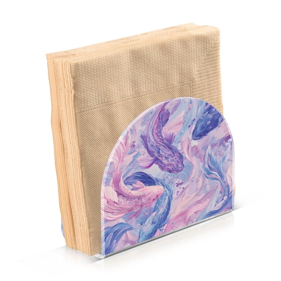 Napkin Holder for Table Kitchen Paper Tissue Organization Standing Paper Napkin Storage Pale Pink Marine Creatures