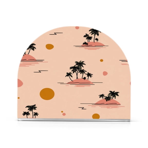 Napkin Holder for Table Kitchen Paper Tissue Organization Standing Paper Napkin Storage Palm Trees and Suns Pattern