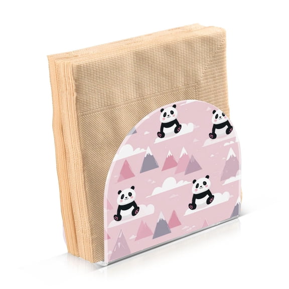 Napkin Holder for Table Kitchen Paper Tissue Organization Standing Paper Napkin Storage Panda and Clouds Pattern