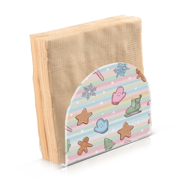 Napkin Holder for Table Kitchen Paper Tissue Organization Standing Paper Napkin Storage Pastel Christmas-themed