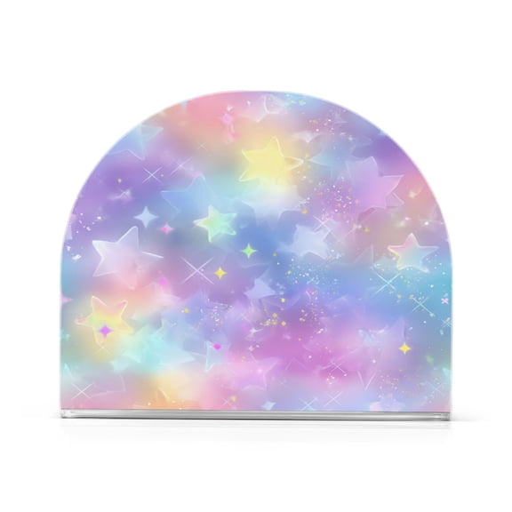 Napkin Holder for Table Kitchen Paper Tissue Organization Standing Paper Napkin Storage Pastel Colors Stars Pattern