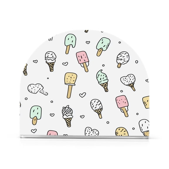 Napkin Holder for Table Kitchen Paper Tissue Organization Standing Paper Napkin Storage Pastel Ice Cream Pattern