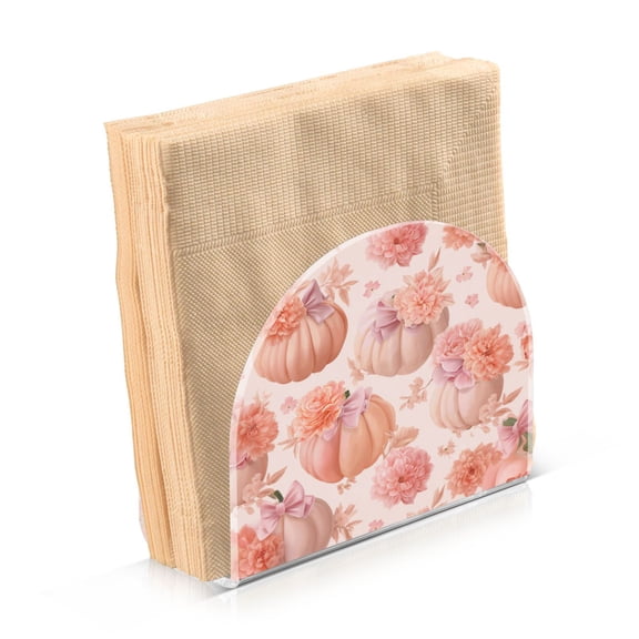 Napkin Holder for Table Kitchen Paper Tissue Organization Standing Paper Napkin Storage Pastel Pink Pumpkins