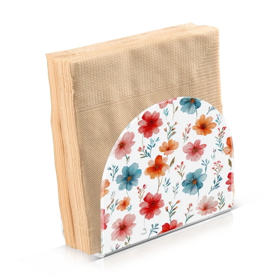 Napkin Holder for Table Kitchen Paper Tissue Organization Standing Paper Napkin Storage Pastel Watercolor Floral Pattern