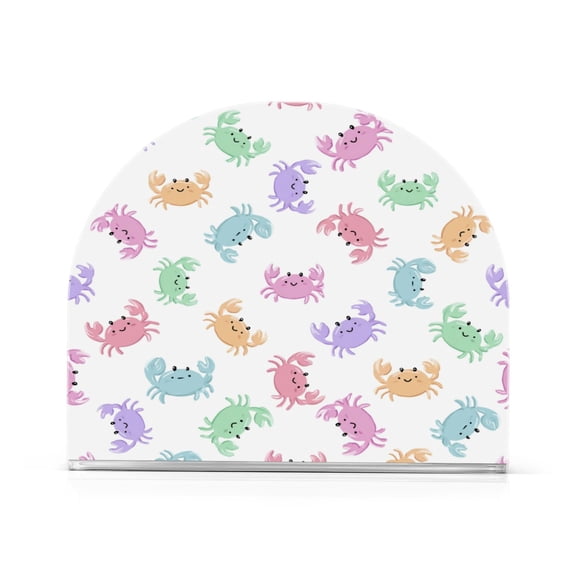 Napkin Holder for Table Kitchen Paper Tissue Organization Standing Paper Napkin Storage Pastel-colored Crab Pattern