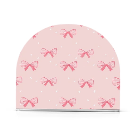 Napkin Holder for Table Kitchen Paper Tissue Organization Standing Paper Napkin Storage Pink Bow Pattern