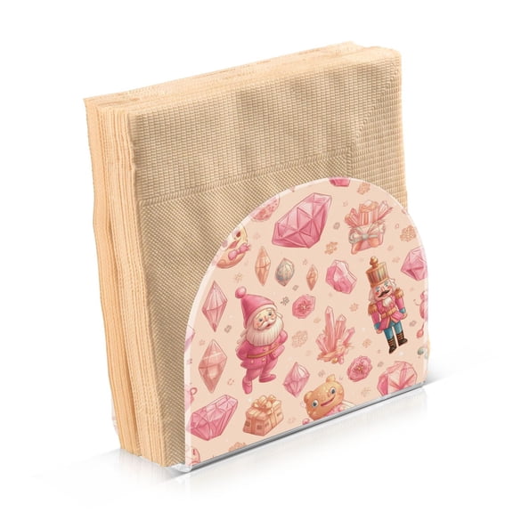 Napkin Holder for Table Kitchen Paper Tissue Organization Standing Paper Napkin Storage Pink Christmas Elements