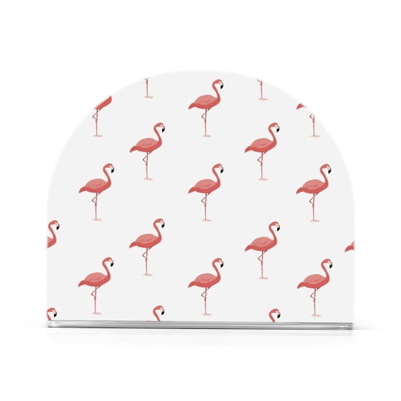 Napkin Holder for Table Kitchen Paper Tissue Organization Standing Paper Napkin Storage Pink Flamingo Pattern