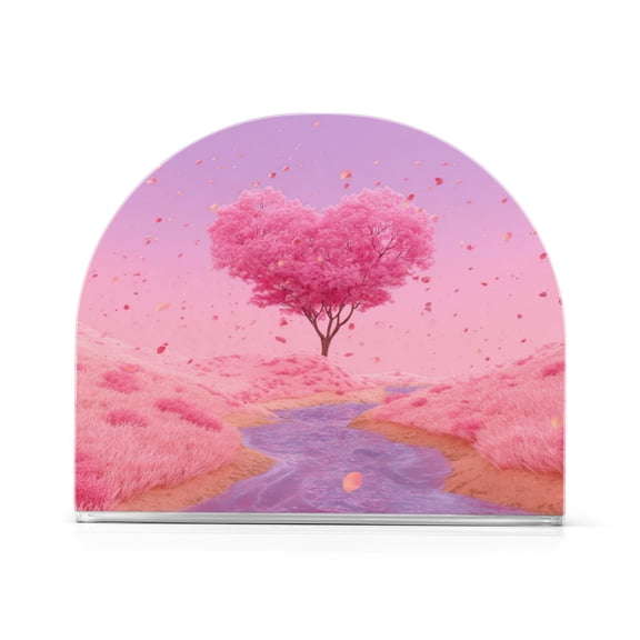 Napkin Holder for Table Kitchen Paper Tissue Organization Standing Paper Napkin Storage Pink Heart-shaped Tree