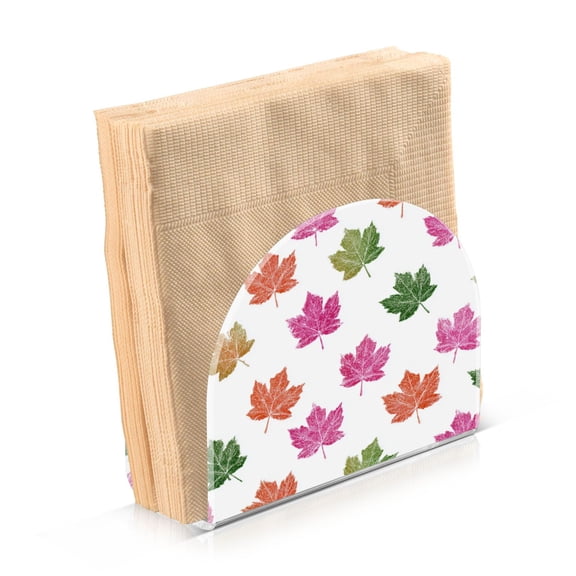 Napkin Holder for Table Kitchen Paper Tissue Organization Standing Paper Napkin Storage Pink Maple Leaf