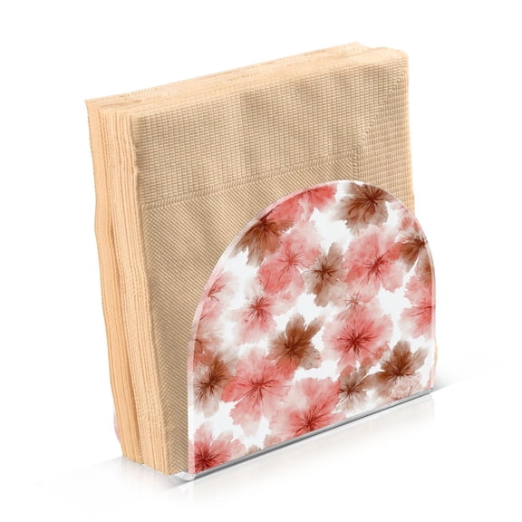 Napkin Holder for Table Kitchen Paper Tissue Organization Standing Paper Napkin Storage Pink and Brown Tie-dye Flowers