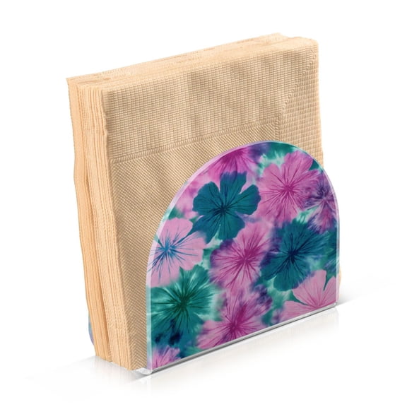 Napkin Holder for Table Kitchen Paper Tissue Organization Standing Paper Napkin Storage Pink and Teal Tie-dye