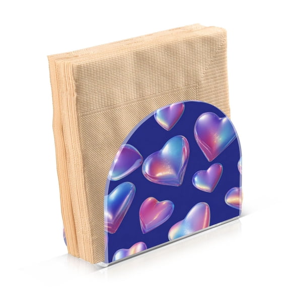 Napkin Holder for Table Kitchen Paper Tissue Organization Standing Paper Napkin Storage Pink-purple Hearts