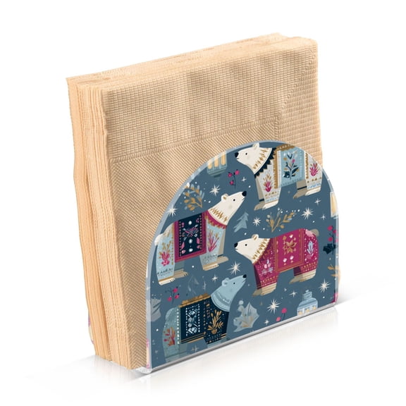 Napkin Holder for Table Kitchen Paper Tissue Organization Standing Paper Napkin Storage Polar Bear Pattern