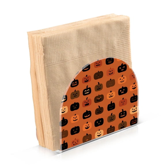 Napkin Holder for Table Kitchen Paper Tissue Organization Standing Paper Napkin Storage Pumpkin Funny Face Pattern