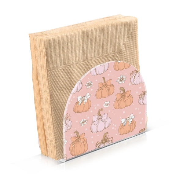 Napkin Holder for Table Kitchen Paper Tissue Organization Standing Paper Napkin Storage Pumpkins Adorned in Bows