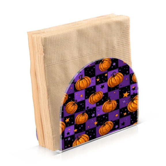 Napkin Holder for Table Kitchen Paper Tissue Organization Standing Paper Napkin Storage Pumpkins and Stars