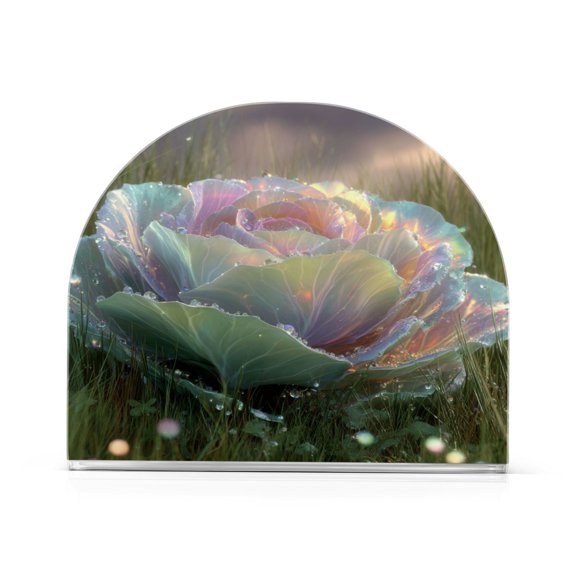 Napkin Holder for Table Kitchen Paper Tissue Organization Standing Paper Napkin Storage Rainbow Cabbage