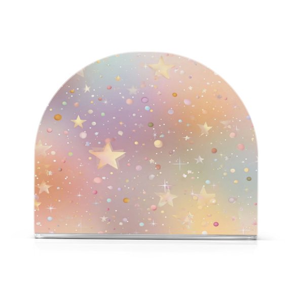 Napkin Holder for Table Kitchen Paper Tissue Organization Standing Paper Napkin Storage Rainbow-colored Stars and Dots