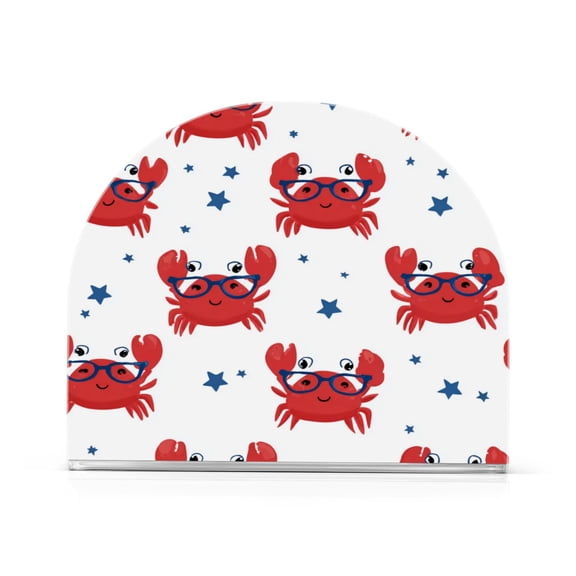 Napkin Holder for Table Kitchen Paper Tissue Organization Standing Paper Napkin Storage Red Crabs Pattern