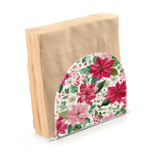 Napkin Holder for Table Kitchen Paper Tissue Organization Standing Paper Napkin Storage Red Flowers and Leaves