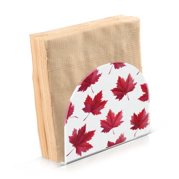 Napkin Holder for Table Kitchen Paper Tissue Organization Standing Paper Napkin Storage Red Maple Leaves