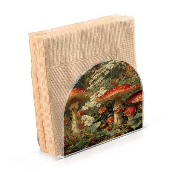 Napkin Holder for Table Kitchen Paper Tissue Organization Standing Paper Napkin Storage Red Mushrooms