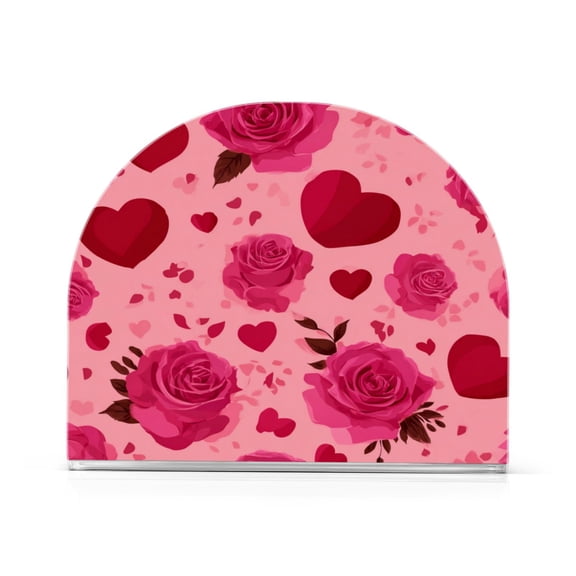 Napkin Holder for Table Kitchen Paper Tissue Organization Standing Paper Napkin Storage Red Valentine's Day Pattern