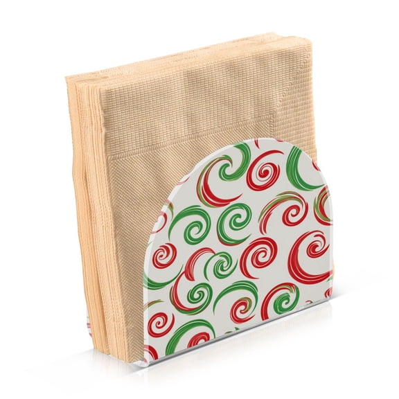 Napkin Holder for Table Kitchen Paper Tissue Organization Standing Paper Napkin Storage Red and Green Swirls