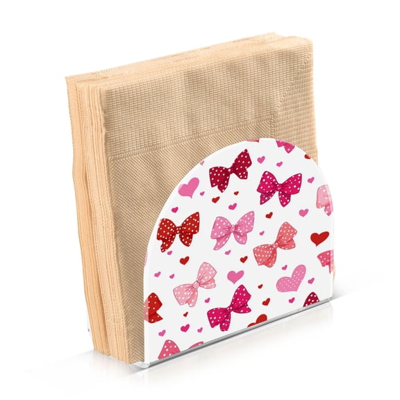 Napkin Holder for Table Kitchen Paper Tissue Organization Standing Paper Napkin Storage Red and Pink Bows