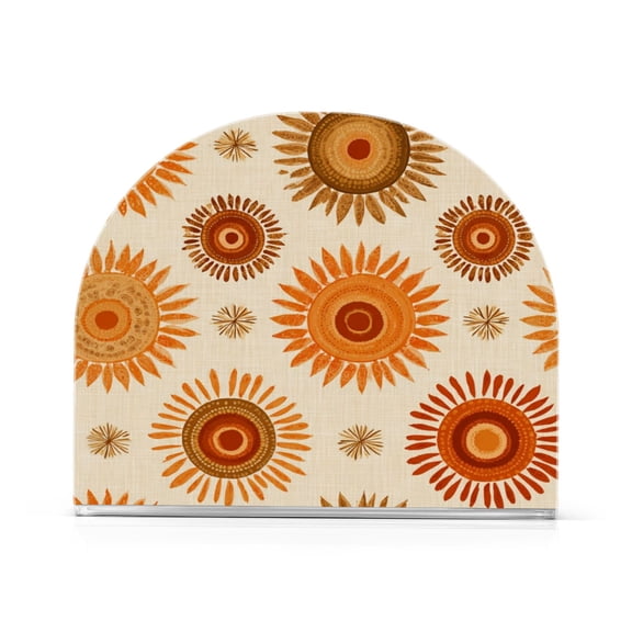 Napkin Holder for Table Kitchen Paper Tissue Organization Standing Paper Napkin Storage Repeating Sun Pattern
