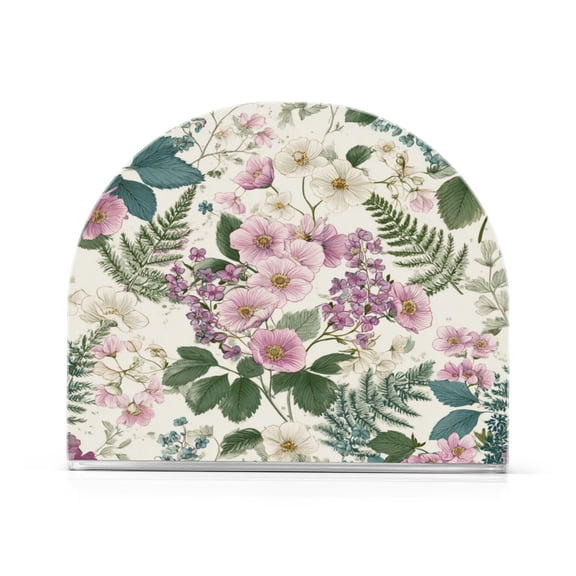 Napkin Holder for Table Kitchen Paper Tissue Organization Standing Paper Napkin Storage Retro Pink Flowers Pattern