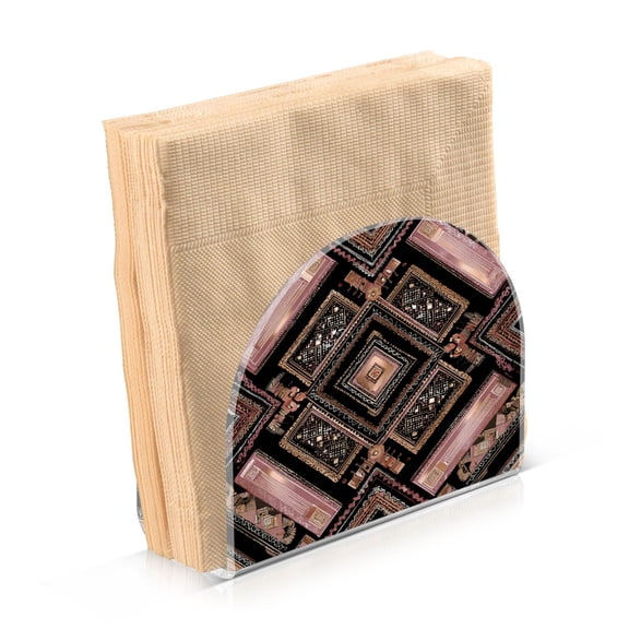 Napkin Holder for Table Kitchen Paper Tissue Organization Standing Paper Napkin Storage Retro Style Shape Pattern