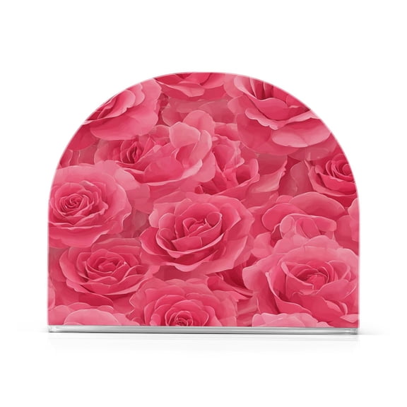 Napkin Holder for Table Kitchen Paper Tissue Organization Standing Paper Napkin Storage Seamless Pattern with Pink Rose