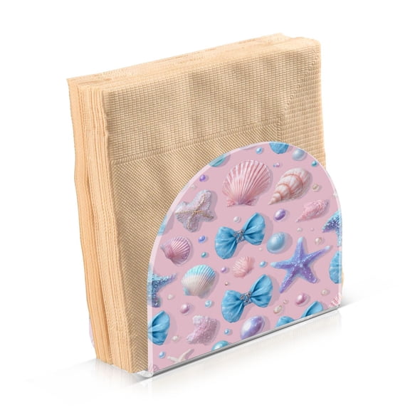 Napkin Holder for Table Kitchen Paper Tissue Organization Standing Paper Napkin Storage Seashells and Bows
