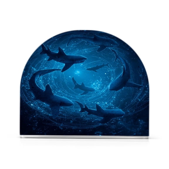Napkin Holder for Table Kitchen Paper Tissue Organization Standing Paper Napkin Storage Sharks Are Swimming
