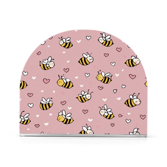 Napkin Holder for Table Kitchen Paper Tissue Organization Standing Paper Napkin Storage Small Heart and Bee Patterns