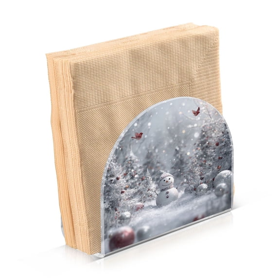 Napkin Holder for Table Kitchen Paper Tissue Organization Standing Paper Napkin Storage Snowy Winter Landscape