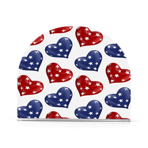 Napkin Holder for Table Kitchen Paper Tissue Organization Standing Paper Napkin Storage Stripes Heart Pattern