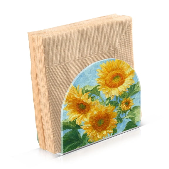 Napkin Holder for Table Kitchen Paper Tissue Organization Standing Paper Napkin Storage Sunflower Oil Painting