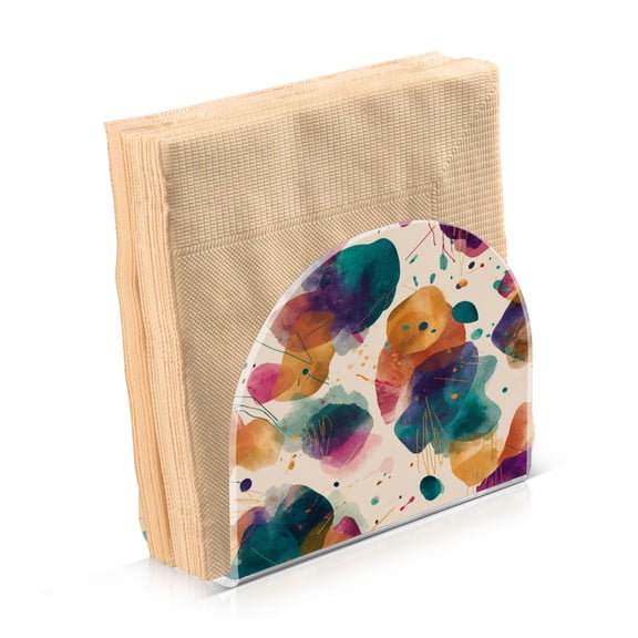 Napkin Holder for Table Kitchen Paper Tissue Organization Standing Paper Napkin Storage Teal and Orange Abstract Shapes